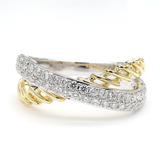 Natural White Round Diamond 0.52 Carat TW Gold Cocktail Band