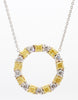 Natural Yellow Radiant and White Diamond 1.47 Carat TW Gold Circle Pendant