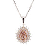 GIA Certified Natural Pink Pear Diamond 0.85 Carat TW Gold Drop Pendant