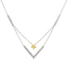 Natural Yellow Cushion Diamond 0.39 Carat TW Gold Drop Necklace