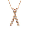 Natural White Round Diamond 0.55 Carat TW Rose Gold Drop Pendant