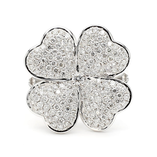 Natural White Round Diamond 1.16 Carat TW White Gold Cocktail Ring