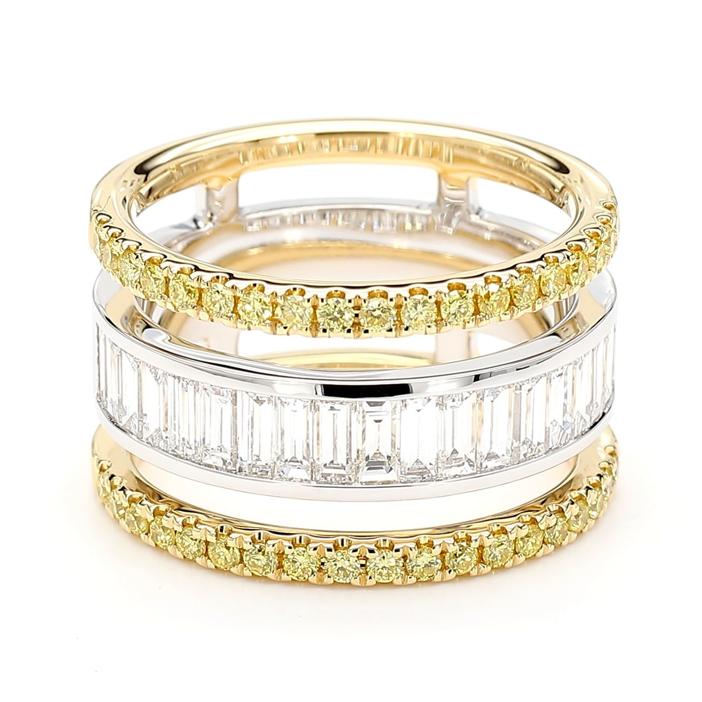 Natural White Baguette Diamond 1.71 Carat TW White Gold Cocktail Ring