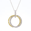 Natural Yellow Round and White Diamond .62 Carat TW Gold Drop Pendant