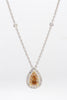 GIA Certified Natural Brown-Yellow Pear Diamond 1.43 Carat TW Gold Necklace