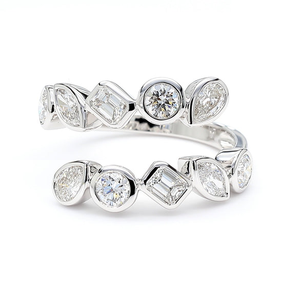 Natural White Diamond 1.51 Carat TW Gold Cocktail Ring