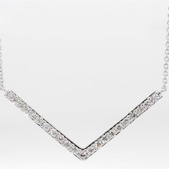 Natural White Round Diamond .56 Carat Tw White Gold Drop Necklace