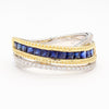 Natural Blue Princess Sapphire and Diamond 1.03 Carat TW Gold Cocktail Ring