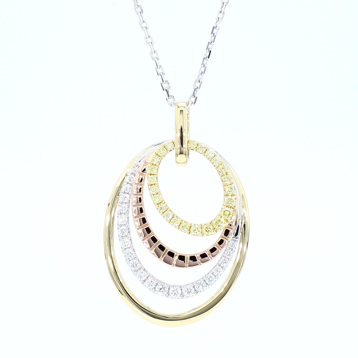 Natural Yellow Round Diamond .28 Carat TW Gold Drop Pendant
