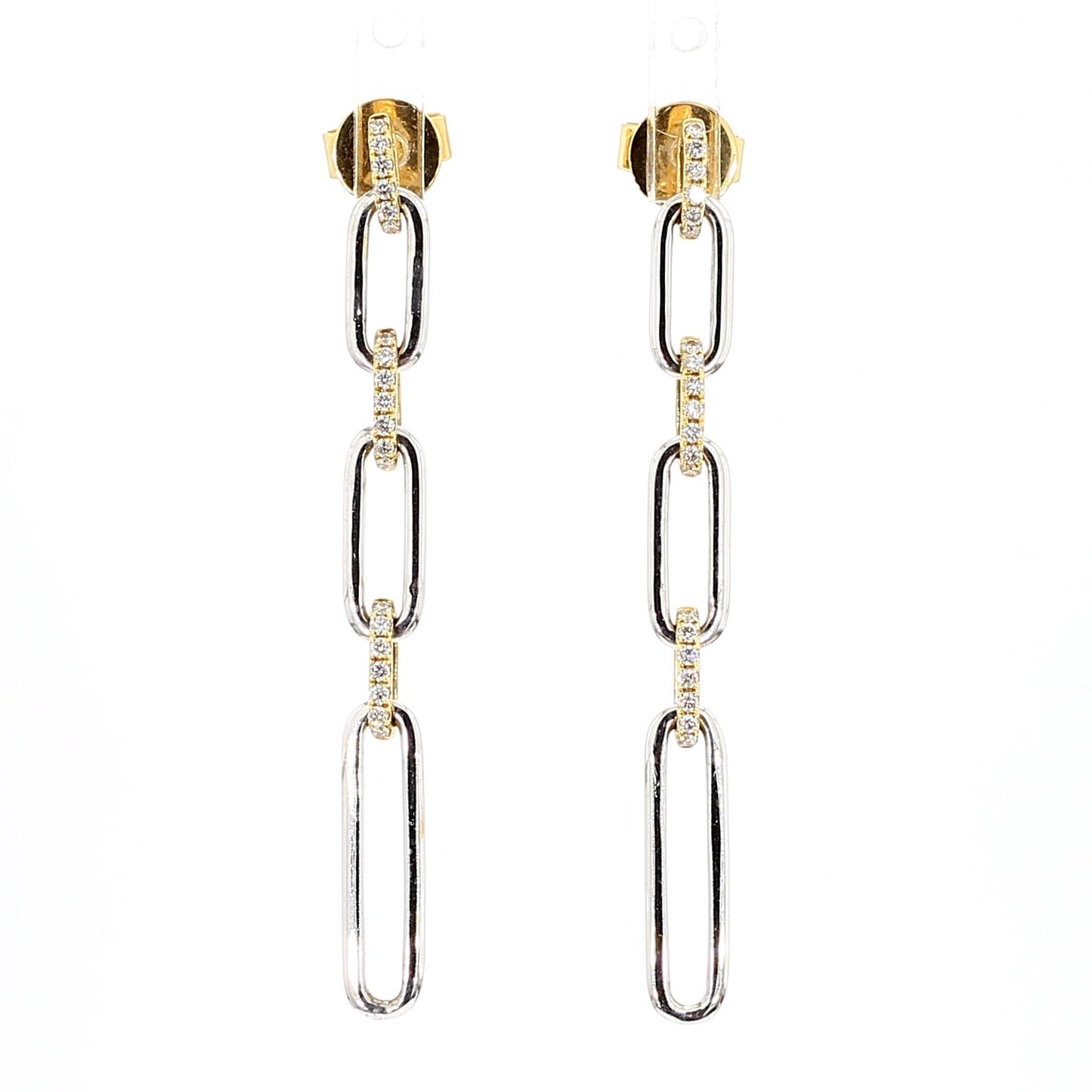 Natural White Round Diamond 0.21 Carat TW Gold Earrings